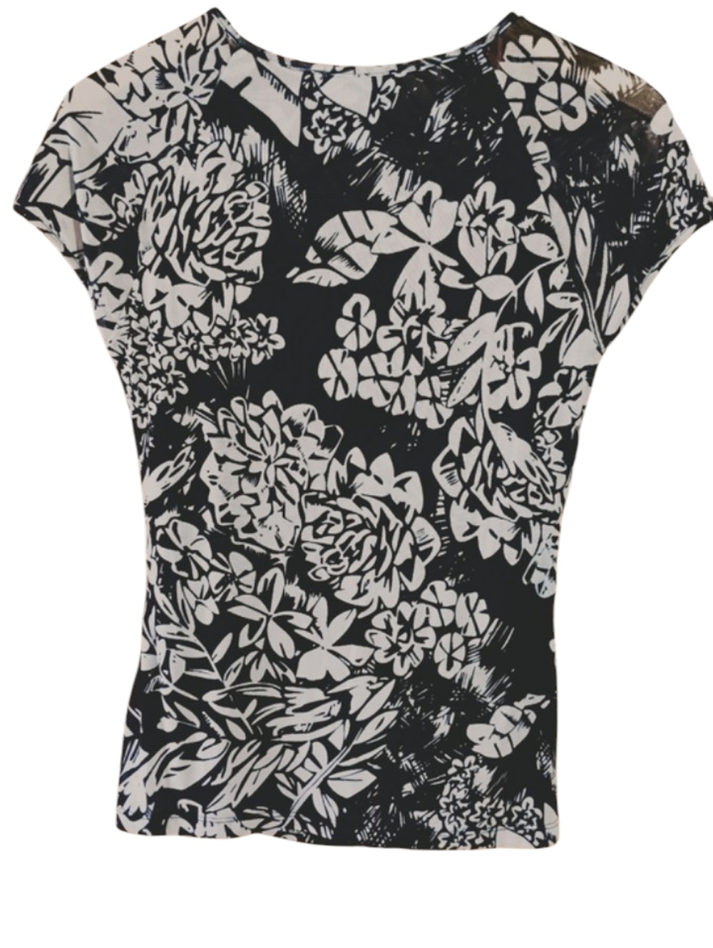 Cable & Gauge Sleeveless Top with Shrugged Neckline Black & White Size S - Picture 2 of 5